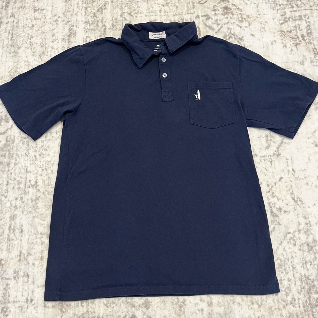 Johnnie-O Boys Navy Cotton Polo Shirt Size 14 Vguc